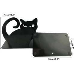 DEVENIRRICHE Mignon Vivid Belle Chat Persan Épaississement Antidérapant Fer En Métal Serre-Livres Organisateur De Livre Pour Bibliothèque École Bureau Étude À Domicile Bureau Organisateur Parfait Cadeau De Fête Des Mères (Noir) -Petit rangement Soldes Magasin 23634217 5