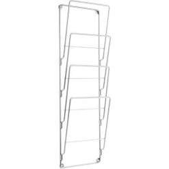 PT LIVING Porte Revue Mural 4 Compartiments Métal Mag Chrome - Chrome