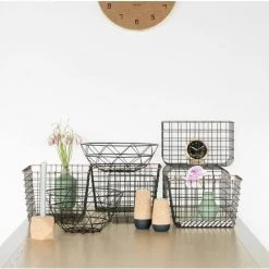 PT LIVING Corbeille à Fruits En Métal Filaire Diamond 30 Cm Noir -Petit rangement Soldes Magasin 23692569 2