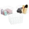 Relaxdays Panier Métallique Rangement, Lot De 3, Rectangulaire, Stockage, HLP 15,5 X 28 X 20 Cm, Déco, Blanc -Petit rangement Soldes Magasin 23840697 1