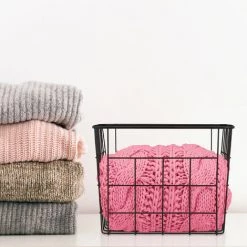 Relaxdays Panier Métallique Rangement, Lot De 3, Rectangulaire, Stockage, HLP 15,5 X 28 X 20 Cm, Déco, Blanc -Petit rangement Soldes Magasin 23840697 4