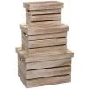 5FIVE Boites Cagettes Bois Lot De 3 - Naturel Clair - Naturel Clair -Petit rangement Soldes Magasin 24303433 1