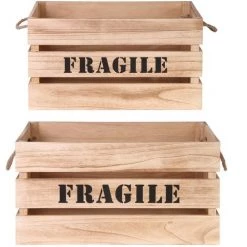 THE HOME DECO FACTORY Lot De 2 Cagettes Gigognes Naturel Home Deco Factory