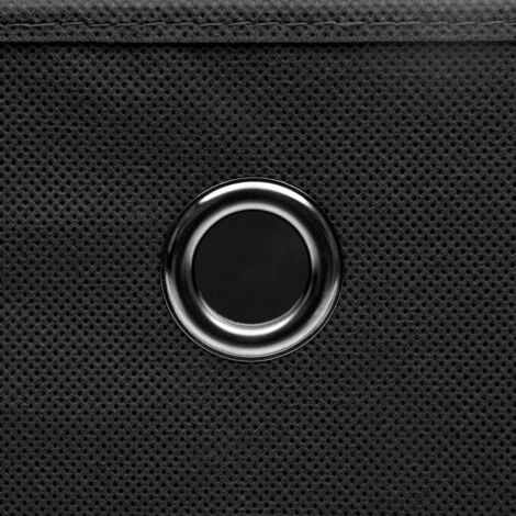 YOUTHUP Bo?tes De Rangement Avec Couvercle 10 Pcs Noir 32x32x32cm Tissu - Noir 7 YOUTHUP Bo?tes De Rangement Avec Couvercle 10 Pcs Noir 32x32x32cm Tissu - Noir – Image 5