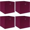 YOUTHUP Bo?tes De Rangement 4 Pcs Rouge Foncé 32x32x32 Cm Tissu - Rouge -Petit rangement Soldes Magasin 24551070 1