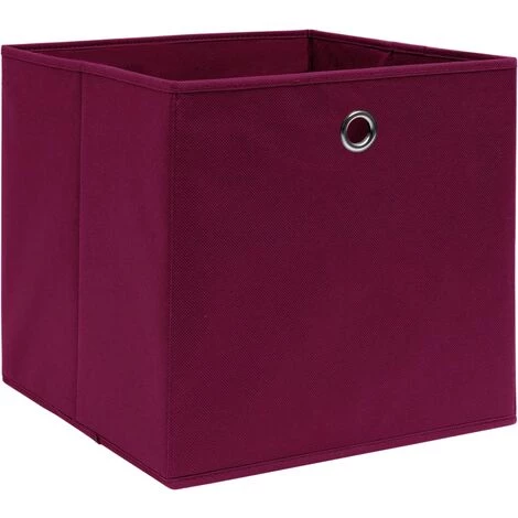 YOUTHUP Bo?tes De Rangement 4 Pcs Rouge Foncé 32x32x32 Cm Tissu - Rouge 4 YOUTHUP Bo?tes De Rangement 4 Pcs Rouge Foncé 32x32x32 Cm Tissu - Rouge – Image 2