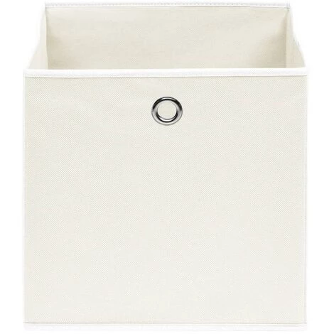YOUTHUP Bo?tes De Rangement 4 Pcs Blanc 32x32x32 Cm Tissu - Blanc 5 YOUTHUP Bo?tes De Rangement 4 Pcs Blanc 32x32x32 Cm Tissu - Blanc – Image 3