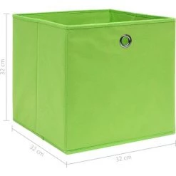 YOUTHUP Bo?tes De Rangement 4 Pcs Vert 32x32x32 Cm Tissu - Vert -Petit rangement Soldes Magasin 24551116 5