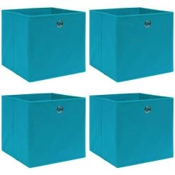 YOUTHUP Bo?tes De Rangement 4 Pcs Bleu Azuré 32x32x32 Cm Tissu - Bleu