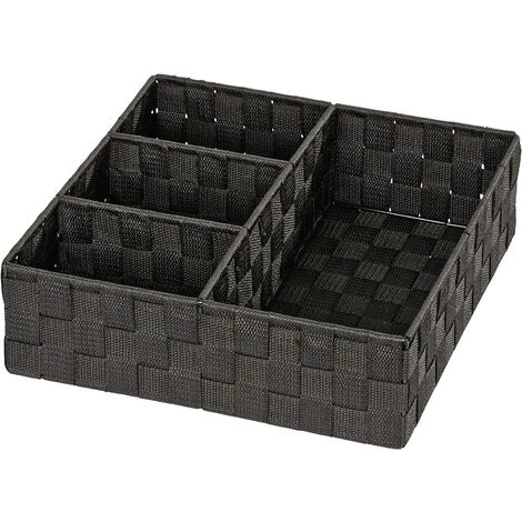 BARES Adria Panier Pour Salle De Bain 4 Séparations Noir Dimensions 32 X 32 X 10 Cm 3 BARES Adria Panier Pour Salle De Bain 4 Séparations Noir Dimensions 32 X 32 X 10 Cm