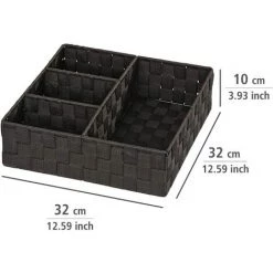 BARES Adria Panier Pour Salle De Bain 4 Séparations Noir Dimensions 32 X 32 X 10 Cm 10 BARES Adria Panier Pour Salle De Bain 4 Séparations Noir Dimensions 32 X 32 X 10 Cm -Petit rangement Soldes Magasin 24640781 4