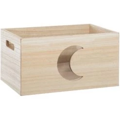 Atmosphera - Lot De 3 Cagettes En Bois Déco En Acrylique Transparent - Beige -Petit rangement Soldes Magasin 24681690 4