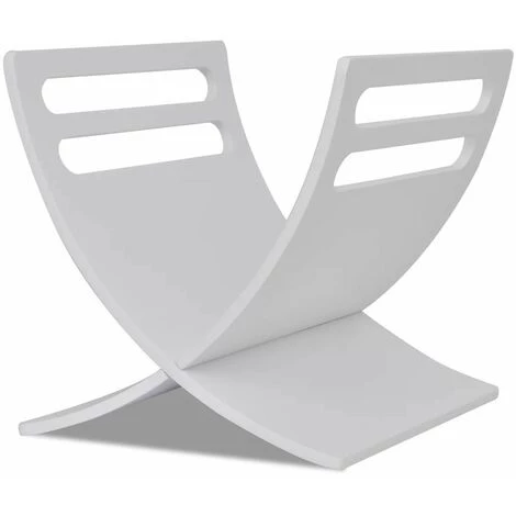 Hommoo Porte-revue En Bois Blanc HDV08621 4 Hommoo Porte-revue En Bois Blanc HDV08621 – Image 2