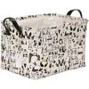 DEVENIRRICHE Panier De Rangement De Jouets Imperméable En Toile Et En Lin De Haute Qualité, Avec Le Design De Le Panda à La Mode Et Avec La Poignée En Cuir PU De Haute Qualité -Petit rangement Soldes Magasin 25152249 1