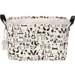 DEVENIRRICHE Panier De Rangement De Jouets Imperméable En Toile Et En Lin De Haute Qualité, Avec Le Design De Le Panda à La Mode Et Avec La Poignée En Cuir PU De Haute Qualité -Petit rangement Soldes Magasin 25152249 3