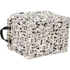 DEVENIRRICHE Panier De Rangement De Jouets Imperméable En Toile Et En Lin De Haute Qualité, Avec Le Design De Le Panda à La Mode Et Avec La Poignée En Cuir PU De Haute Qualité -Petit rangement Soldes Magasin 25152249 4