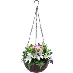 BARES Lot De 2 Paniers Suspendus En Tricot Pour Plantes Suspendues Gris/blanc/rouge/bleu/marron -Petit rangement Soldes Magasin 25275851 3
