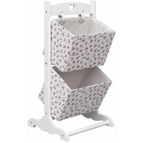 Hommoo Support A Panier 2 Niveaux Fleurs 35x35x72 Cm Bois HDV24799 3 Hommoo Support A Panier 2 Niveaux Fleurs 35x35x72 Cm Bois HDV24799
