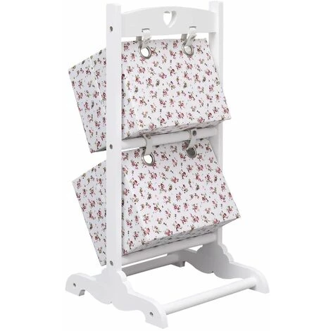 Hommoo Support A Panier 2 Niveaux Fleurs 35x35x72 Cm Bois HDV24799 5 Hommoo Support A Panier 2 Niveaux Fleurs 35x35x72 Cm Bois HDV24799 – Image 3