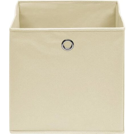 Boîtes De Rangement 4 Pcs Crème 32x32x32 Cm Tissu VidaXL 5 Boîtes De Rangement 4 Pcs Crème 32x32x32 Cm Tissu VidaXL – Image 3