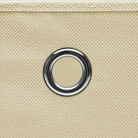 Boîtes De Rangement 4 Pcs Crème 32x32x32 Cm Tissu VidaXL 6 Boîtes De Rangement 4 Pcs Crème 32x32x32 Cm Tissu VidaXL – Image 4