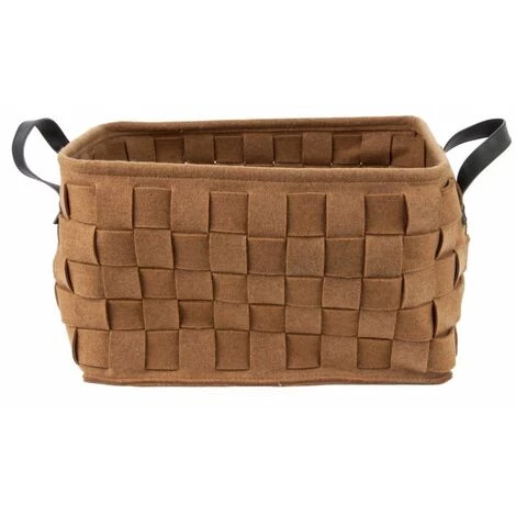 PRESENT TIME Panier De Rangement Design Feutrine Mellow - 40 X 30 X 26 - Marron 4 PRESENT TIME Panier De Rangement Design Feutrine Mellow - 40 X 30 X 26 - Marron – Image 2