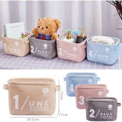 DEVENIRRICHE Set De Rangement Small Baby Linen (Beige, Gris, Rose, Bleu) Organisateur Panier Rangement En Tissu Avec 2 Poignées Des Deux Côtés 20.5x17x15cm - Ensembles De 4 10 DEVENIRRICHE Set De Rangement Small Baby Linen (Beige, Gris, Rose, Bleu) Organisateur Panier Rangement En Tissu Avec 2 Poignées Des Deux Côtés 20.5x17x15cm - Ensembles De 4 -Petit rangement Soldes Magasin 25526855 4