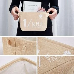 DEVENIRRICHE Set De Rangement Small Baby Linen (Beige, Gris, Rose, Bleu) Organisateur Panier Rangement En Tissu Avec 2 Poignées Des Deux Côtés 20.5x17x15cm - Ensembles De 4 11 DEVENIRRICHE Set De Rangement Small Baby Linen (Beige, Gris, Rose, Bleu) Organisateur Panier Rangement En Tissu Avec 2 Poignées Des Deux Côtés 20.5x17x15cm - Ensembles De 4 -Petit rangement Soldes Magasin 25526855 5