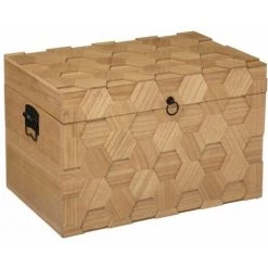 ATMOSPHERA Malle En Bois Arty X 3 - Beigemoyen -Petit rangement Soldes Magasin 25573068 3