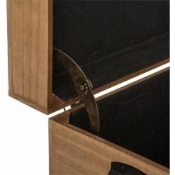 ATMOSPHERA Malle En Bois Arty X 3 - Beigemoyen -Petit rangement Soldes Magasin 25573068 4