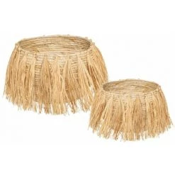 ATMOSPHERA Panier Safari En Frange X 2 - Beige -Petit rangement Soldes Magasin 25573331 2