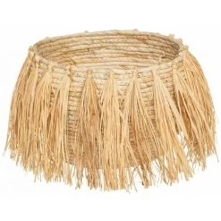 ATMOSPHERA Panier Safari En Frange X 2 - Beige -Petit rangement Soldes Magasin 25573331 3