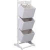ASUPERMALL Support A Panier 3 Niveaux Blanc 35x35x102 Cm Bois -Petit rangement Soldes Magasin 25967349 1