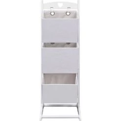 ASUPERMALL Support A Panier 3 Niveaux Blanc 35x35x102 Cm Bois -Petit rangement Soldes Magasin 25967349 3