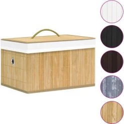 VidaXL Boîtes De Rangement En Bambou 4 Pcs - Brun -Petit rangement Soldes Magasin 26125078 3