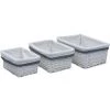TRUE DEAL Ensemble De Paniers Empilables 3 Pcs Blanc Saule