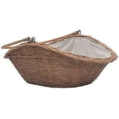 TRUE DEAL Panier à Bois De Chauffage Avec Poignée 60x44x55 Cm Saule -Petit rangement Soldes Magasin 26298938 4