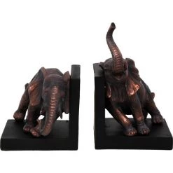 SIL Serre-livres En Résine Eléphant 31x25 Cm Noir - Noir