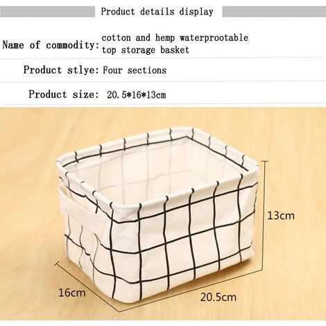 LONGZIMING Boîte De Rangement Pliable Lin Tissu Bureau Rangé Stockage 4 LONGZIMING Boîte De Rangement Pliable Lin Tissu Bureau Rangé Stockage – Image 2