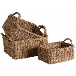 AUBRY GASPARD Corbeilles De Rangement En Jonc De Mer (lot De 3) Marron - Marron