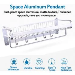 LBTN 2 Niveaux Cuisine Salle De Bain étagère Rack Organisateur Support De Rangement Mural Panier Porte-serviettes Salle De Bain étagère Salle De Bain Organisation (porte-serviettes) -Petit rangement Soldes Magasin 26809495 3