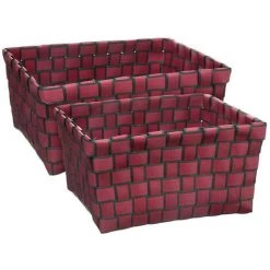 FI-VE Five - Lot De 2 Paniers Tressés Erika - Bordeaux