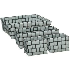 FI-VE Five - Lot De 4 Paniers Tressés Erika - Gris -Petit rangement Soldes Magasin 26878373 2