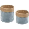 Atmosphera - Set De 2 Paniers De Rangement En Velours Et Jute - Vert Céladon -Petit rangement Soldes Magasin 26878432 1
