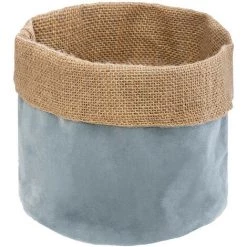 Atmosphera - Set De 2 Paniers De Rangement En Velours Et Jute - Vert Céladon -Petit rangement Soldes Magasin 26878432 3