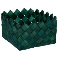 Atmosphera - Set De 3 Paniers De Rangement Carré En Bois Déco - Vert -Petit rangement Soldes Magasin 26878475 2