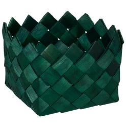 Atmosphera - Set De 3 Paniers De Rangement Carré En Bois Déco - Vert -Petit rangement Soldes Magasin 26878475 3