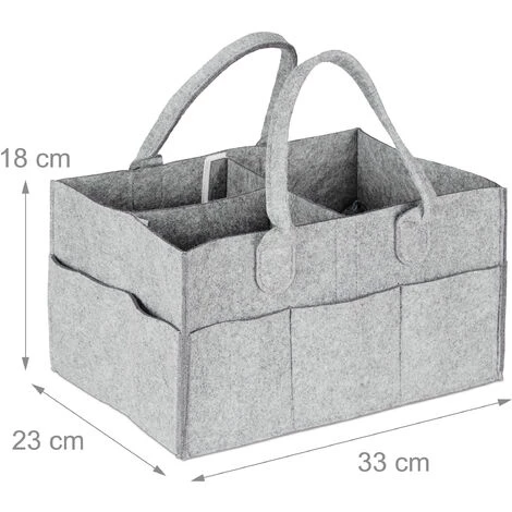 Relaxdays Rangement Couches, 11 Compartiments, Panier Langer Portable, Organiseur Chambre Bébé, Corbeille, Gris Clair 7 Relaxdays Rangement Couches, 11 Compartiments, Panier Langer Portable, Organiseur Chambre Bébé, Corbeille, Gris Clair – Image 5