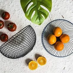 BEARSU Corbeille à Fruit Fer Forgé Panier à Fruits Rond Métal Salon De Stockage De Support De Fruits Ou Snack Noir -Petit rangement Soldes Magasin 27344607 4