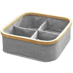 CASAME Panier Cadre Bambou 4 Compartiments - Casâme - Gris Anthracite